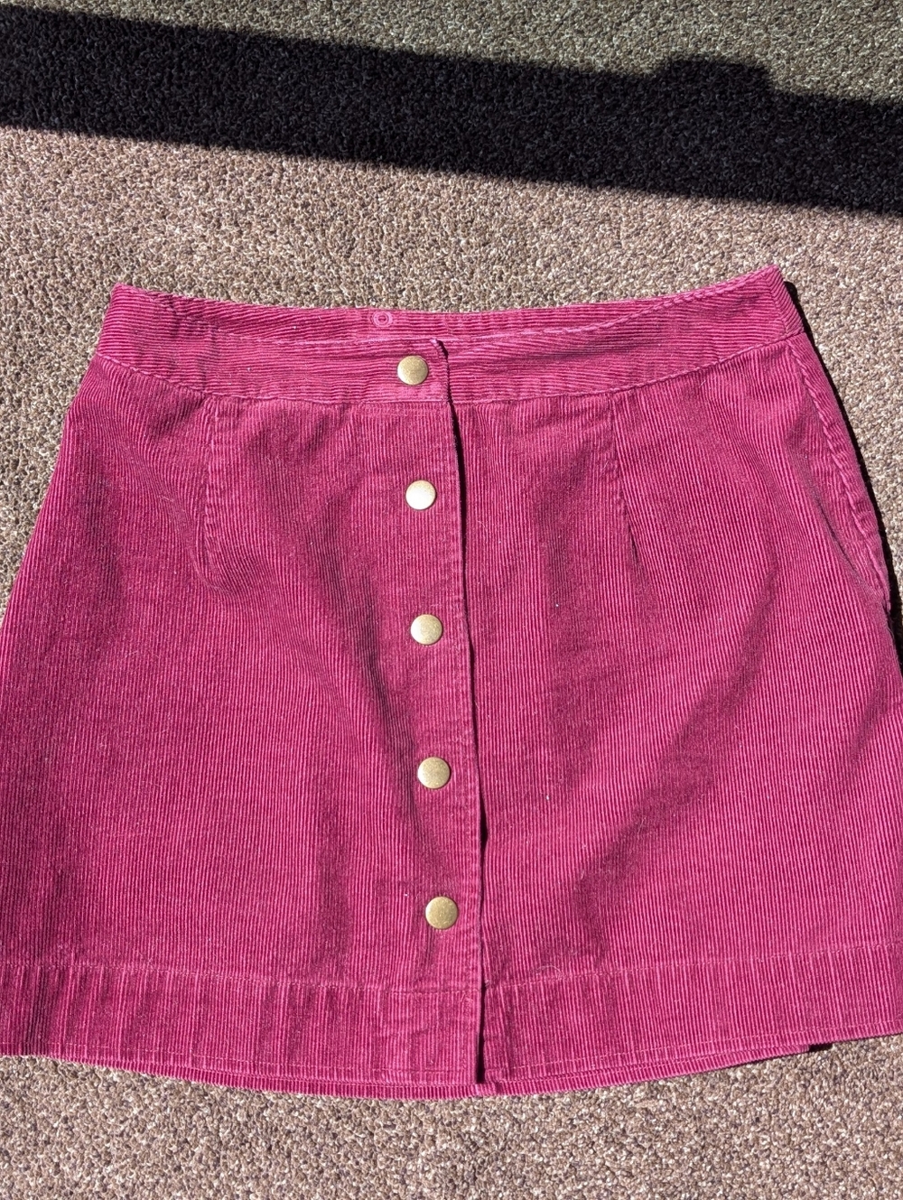 Old Navy Button-Front Corduroy Mini Skirt in Berry Pink Magenta Size 2